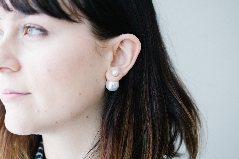 Aretes de doble perla